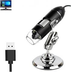 Microscopes Equipment Adjustable 1600X 3 in 1 USB Digital Microscope Type-C Electronic Microscope Camera(USB,1000X)