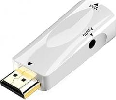 Compactly HDTV to VGA USB Adapter with 3.5mm Cable for (Male to Female) for Computer, Desktop, Laptop, PC, Projector, HDTV,