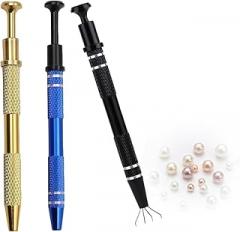 3Pcs Piercing Ball Grabber Tool, 4-Claw Jewelry Pick Up Gripper Tools for IC Chip Small Parts, Bead Jewelry, Electronic Components