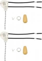 NUOBESTY 2pcs Ceiling Lamp Pull Switch Durable Wood Chain for Wall and Ceiling Lights Easy to Install Decorative Pull Switch for Home Bar and Workshop