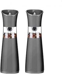 Premium Salt and Pepper Grinder Set of - Stainless Steel Salt Grinder and Pepper Mill– Salt and Pepper Shakers with Ceramic Rotor - One Handed Operation -Electronic Adjustable Shaker - Ceramic Grinder