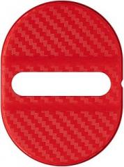 4PCS Car Door Lock Cover for Mercedes-Benz C-Class Coupe 4.Gen (C205) 2-Door 2015-2021,Carbon Fiber Vehicle Latches Cap,Reduction,Motive Strike Protector,A/Red