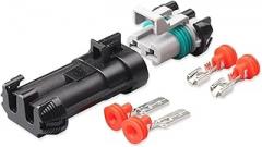 1/5/10/20/50 Set 2 Pin Electronics Fan Header Wiring ABS Pump Black Waterproof Connector 15363990(Color:2p Male Female,Size:5 Sets_2P)