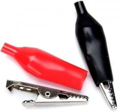 Generic 10 Pairs Nickel Plated Insulated Alligator Clips Black Clip Clamps for Electronics Repair