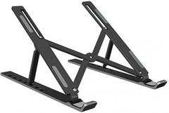 Portable Electronic Device Stand – Foldable Notebook Computer Stand with ABS Material, Sleek Black Design for Enhanced Comfort and Efficiency