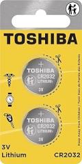Toshiba CR2032 3V Lithium Coin Cell Child Resistant Blister Package (2 Batteries)