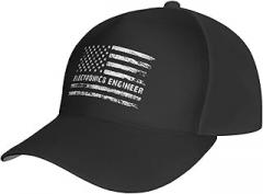 MULIHU Electronics Engineer American Flag Baseball Cap for Men Women Trucker Hats Low Profile Dad Hats Adjustable Breathable Caps Fashion Bowed Brim Baseball Caps Black