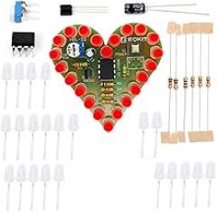 Soldering Practice Kit Red LED Breathing Light Heart Shape DIY Electronics Project Lovers Gift Red