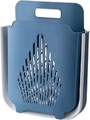 Bathroom Folding Dirty Clothes Storage Basket Laundry Basket Household Wall Hanging Portable Clothes Bucket White (Blue & Gray)