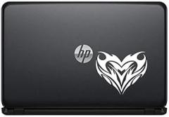 Heart Tatto Tribal Version 2 Vinyl Decal Sticker for Computer MacBook Laptop Ipad Electronics Home Window Custom Walls Cars Trucks Motorcycle Automobile and More (White)