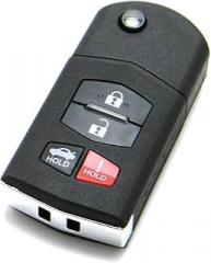 OEM Electronic 4-Button Flip Key Fob Remote Compatible With Mazda (FCC ID: BGBX1T478SKE12501, P/N: BBM4-67-5RY)