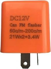 12V Speed Adjustable 2 Pin LED Electronic Flasher Relay for Motorcycle Turn Signal Direct Replacement Universal Hazard Warn(Orange)