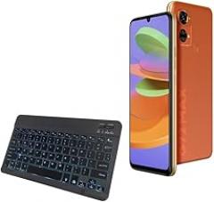 BoxWave Keyboard Compatible with BLU G72 Max - SlimKeys Bluetooth Keyboard - with Backlight, Portable Slim LED 7 Colors - Jet Black