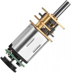 GBMQ-GM12BY20 Gear Motor,6V DC Motor 50RPM Micro Speed Reduction Geared Motor Metal Reducer Electric Motor with Magnetic Coded Disc Hall Encoder for DIY Toy Cars,Electronic Locks