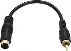 MECCANIXITY S Video Cable 0.56ft, 4 Pin S-Video Male to RCA Male Composite Adapter Converter Transfer for TV Receiver Monitor