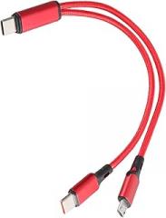 2 in 1 Type C Charging Cable with USB 5Pin & Type C Output Adapter Connectors Fast Charging Up to 27W for Electronics