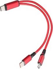 2 in 1 Type C Charging Cable with USB 5Pin & Type C Output Adapter Connectors Fast Charging Up to 27W for Electronics