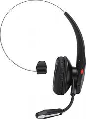 Trucker Bluetooth V5.3 Headset - Single Ear Wireless with Noise Cancelling Mic, Mute Key & Secure OverEar Design for Professional Drivers, 120HR Battery Life