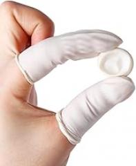 Rubber Latex Finger Covers 100pcs, Non Slip Reusable Fingertip Protection Gloves for Waterproof Wound Protection Bathing, Compatible with Nail Art and Electronics Repair(White)