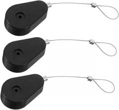 3pcs Automatic Retractable Cable Lock Ferrule and Security Lanyard Wire for Luggage Box and Electronic Products