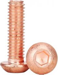 (5pcs) Purple Copper Half Round Head Socket Head Cap Screws, M4x16mm, for Maintenance Copper Electronic workbenches Mechanical Shafts.