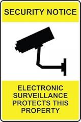 Security Notice Electronic Surveillance Protects This Property Metal Sign 12 x 8 Inch – Suitable for Home, Office, or Work Areas