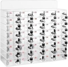 Lockable Clear Acrylic Phone Storage Cabinet - Wall Mount/Freestanding Design for Organized Device Management in Offices/Classrooms - Durable, Secure, Stylish Solution for Electronic Devices