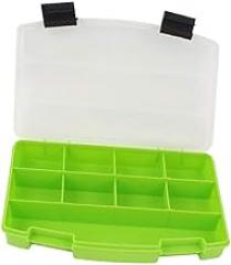 NEW LON0167 Green Hard Plastic 9 Compartment Electronic Components Storage Case Box Organizer(Grünes Hartplastik 9 Fach Elektronische Komponenten Aufbewahrungsbox Box Organizer