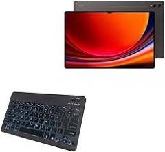BoxWave Keyboard Compatible with Samsung Galaxy Tab S9 Ultra - SlimKeys Bluetooth Keyboard - with Backlight, Portable Slim LED 7 Colors - Jet Black