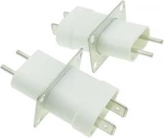 2Pcs Electronic Microwave Oven Magnetron Plug, 4 Filament Pin Sockets Converter Home Microwave Oven Spare Parts