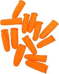 1Set Disposable Latex Finger Cover Thicken Skid Fingertip Protector for Electronics Medical and Craft Work Orange Color Easy Wear Removal