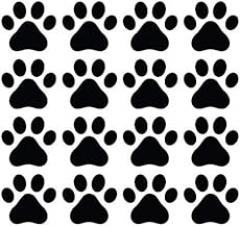 Dog Paw Prints - Vinyl Decal Sticker for Walls, Electronics (Black, 16)