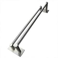 3M Self Adhesive Towel Bar 40 cm / 15.75 inches SUS304 Brushed Finish Stainless Steel Hanger Bar for Kitchen Bathrooms Lavatory Closets Waterproof and Rustproof (Double Bar)