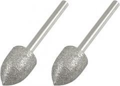 2 Pcs Grinder Accessories 10mm Tapered Nose 3mm Shank Diamond Mounted Point Cutoff Wheels Grinding Bits