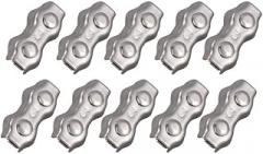 Generic 10 Pcs 3mm Duplex Clips Stainless Steel Wire Cable Rope Grips Clamps4315