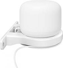 Delidigi ABS Wall Mount Compatible with Google Nest WiFi Router- AC2200 Bracket Holder Shelf for Nest WiFi Point [Built-in Cable Management] (White)