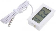 Electronic Digital Thermometer LCD Display and Suction Cup for Accurate Temperature Measurement in Aquariums Fridges and Vehicles White