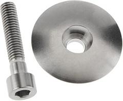 Tool Part for Titanium Ti HeadsetCap 1 1/8 with M6x35mm Stigma Bolt - (Color: Titanium)