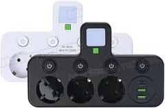 Desktop EU Plug Power Strip with 3 AC Outlets + 2 USpB Ports + 1 Type C, 6-1 Plug Socket Adaptier Wall Charrger for Home Office New 2026 High for Reliable Electronic Component