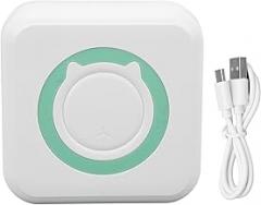 GOWENIC Portable Photo Printer APP Control Inkless Printing Machine for Black White Picture Label Barcode Built in Battery (Green)