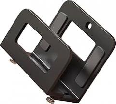 Ventilated Carbon Steel Wall Mount Rack for Electronics Storage Holds 2 Devices Adhesive Installation Space Efficient Design Space Saving Cable Management Rack