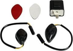 12V Heavy Duty 2 Pin Compatible Electronic Fixed Flasher Turn Signal Flasher Relay LED Turn Signals Blinkers Perfect fit For 2014-2019 Honda Grom Front amber yellow Pack of 2