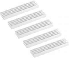 uxcell Electronics Cooler Heatsink for MOS GPU IC Chip Silver 50 x 11 x 5 mm 5pcs