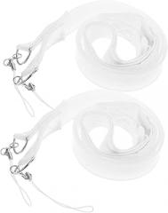 2pcs Name Badge Lanyards Gentle Silicone Plaque Rope Versatile for Id Cards Electronics