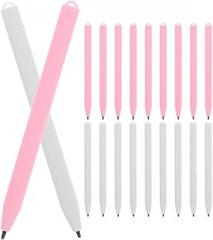 Mikikit 20pcs LCD Writing Tablet Stylus Pens Universal Touchscreen Drawing Stylus for Adults White Light Pink for Electronic Writing Pads and Doodle Boards