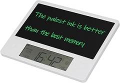 ZJchao Electronic Calendar, LCD Writing Board with Notepad and Digital Clock, Handwriting Pad for Home Office and Travel