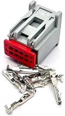 8 Pin 30700-1080 Auto Rearview Mirror Reversing Image Harness Connector 30968-1080 Electronic Visual/Socket(Army Green,1 Set)