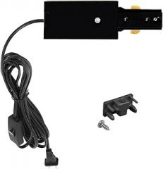 H Track Live End Cord Kit for H Track Lighting Rails, 13ft Plug Cord with ON/Off Switch for Track Lighting, Included H Track Live End Feed Connector and Dead End, Black