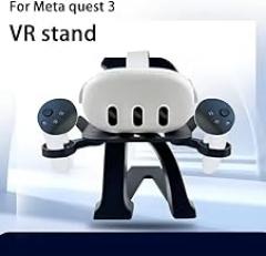 TNE VR Stand Headset and Controller Display Holder Mount Station for Quest Pro, Quest 2 and Rift S Virtual Reality Gaming System (Black)