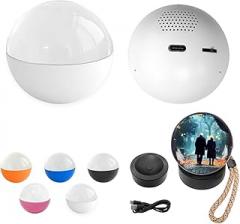 2.7inch crystal ball, video play electronic ball, round 3D ball playing videos and pictures round display for anniversary、birthday gifts, advertising display balls, electronic photo albums (White)